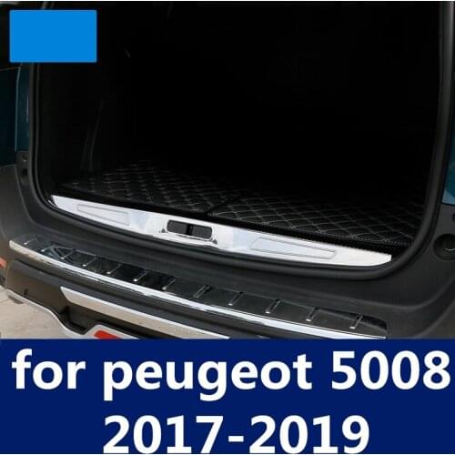 Rear guard plate modified trunk door sill interior special tail box door pedal protection Accessories for peugeot 5008 2017-2019