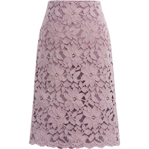 2021 Women A-line Skirt Lace Elegant Office Skirts Womens Black Pencil Velvet Skirt For Women Warm Skirts Knee-length High Waist