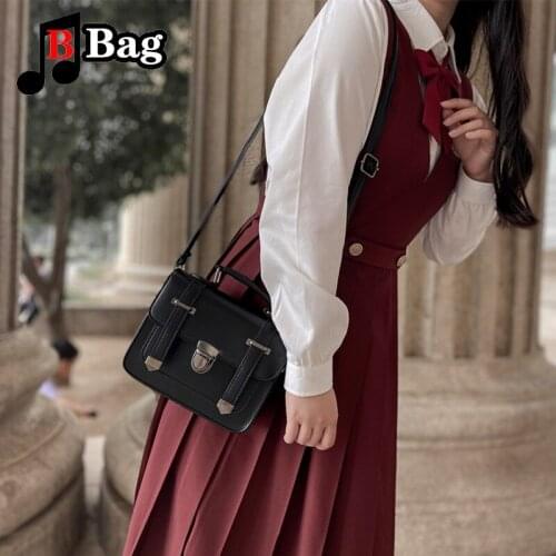 Women shoulder bag handbag girl student jk uniform bag commuter bag Japanese Retro academy Mini Satchel