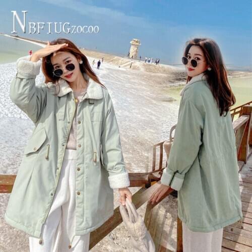 Collar With Buckle Lining With Fluff Women Parkas 5 Colors Can Choose Female Overcoat