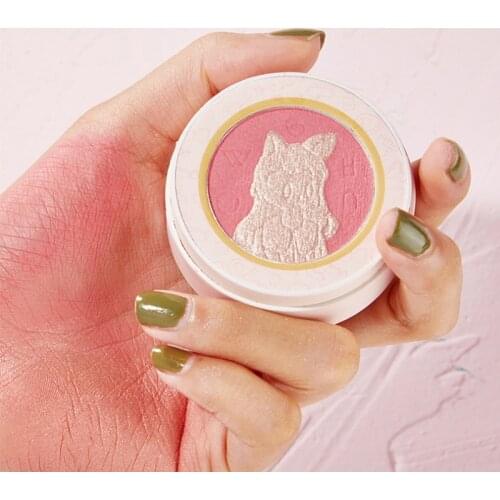 1Pc Art Embossed Blush Palette Highlight Natural Cute Girl Heart Waterproof Rouge Blush Facial Makeup Cosmetic TSLM1