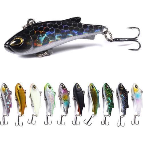 1Pcs 4cm 4g Mini VIB Fishing Lure Fishing Tackle Plastic Crankbait Vibration Spoon Spinner Sinking Bait Tackle