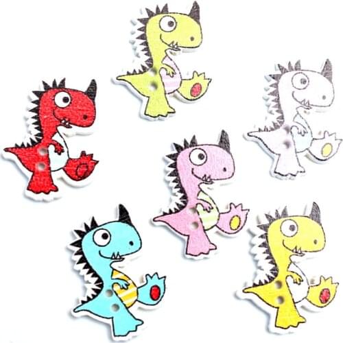 50pcs 27x21mm Mixed Crocodile Wooden Buttons For Clothes Needlework Scrapbooking Crafts Diy Sewing Accessories Wood Decoration