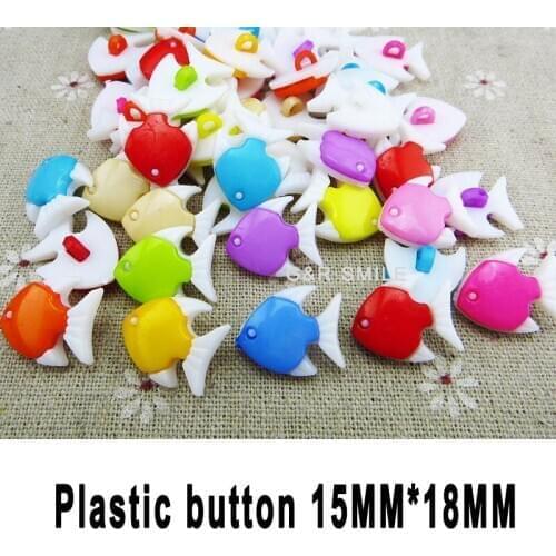 50PCS Dyed Plastic fish button sewing decorative cartoons buttons coat boots sewing clothes accessory P-140k