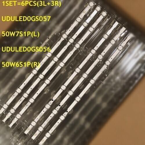6pcs/kit LEDstrip For LG Sanyo INNOTEK 50inch TVE128280 FW50D36FB LED STRIPS 50W6S1P 50W7S1P UDULED0GS056 UDULED0GS057