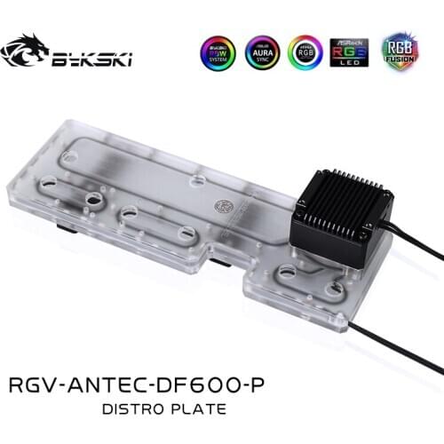 BYKSKI Acrylic Tank use for ANTEC DF600 / DP502 FLUX Computer Case / 3PIN 5V D-RGB / Combo DDC Pump Cool Water Channel Solution