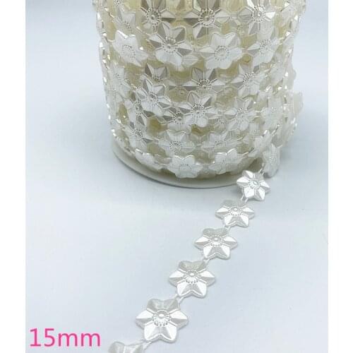 New 1 Yards 15mm Artificial Pearls Flower Beads Chain Garland Flowers Wedding Party Decoration Diy Accessories #15