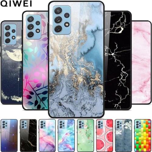 For Samsung Galaxy A32 4G A325F Case 6.4'' Glass Hard PC Back Cover Phone Cases For Samsung A32 5G 6.5'' Case Shells A 32 2021
