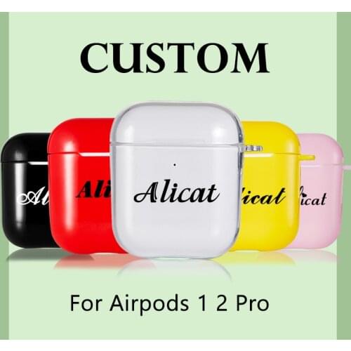 Custom name/logo/image Case For Air Pods Solt silicone TPU Case for Bluetooth Wireless Airpod Cover DIY Customized Photo Letters