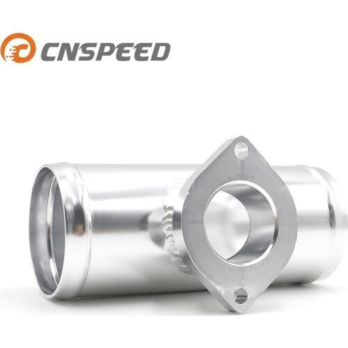 CNSPEED 63mm 2.5" Turbo Aluminum Flange Pipe For GD-RS FV RZ BOV Blow Off Valve Adapter L=150mm silver black YC100379
