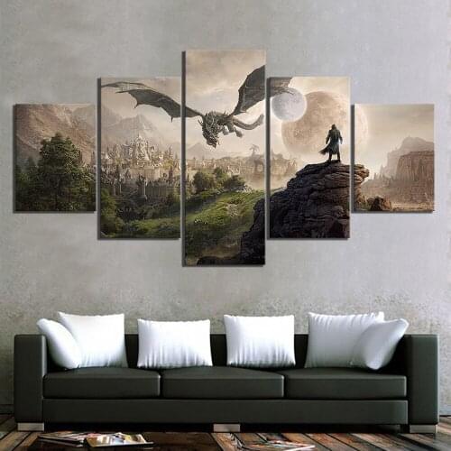 Home Decor 5 Pcs 5D Diy Diamond painting Elder Scrolls 4 Skyrim Game full square round drill mosaic diamond embroidery A2251