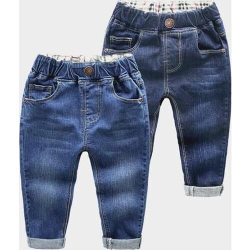 2021 Spring Kids Jeans Boys Girls Fashion Holes Jeans Children Jeans for Boys Casual Denim Pants 2-6Y Toddler High Quality