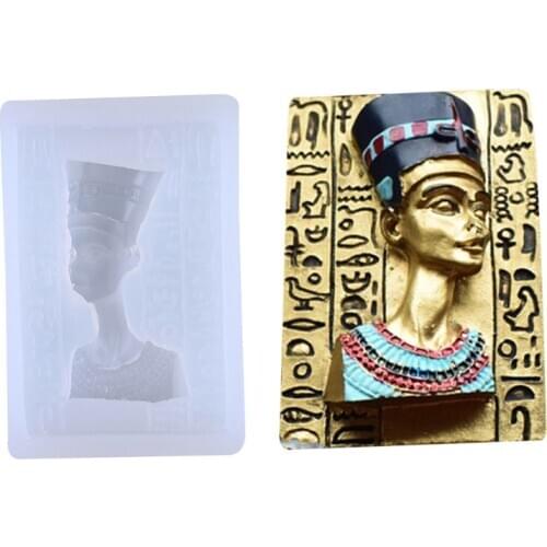 Egyptian Pharaoh Head Portrait Silicone Mold DIY Craft Pendant Molds UV Epoxy Resin Fondant Mould 62KE