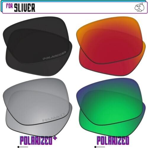 EZReplace Polarized Replacement Lenses for - Oakley Sliver Sunglasses - BkSrP Plus-RedGreenP