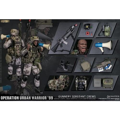 DAM TOYS 78080 Operation Urban Warrior ‘99 USMC urban warfare exercises in Oakland Gunnery Sergeant Crew 1/6 Figure