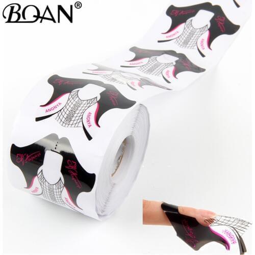 BQAN 300Pcs/Set Nail Form Guide Gel Nail Tip Extension Polish Styling Tools Curl Forms for Nails Care DIY Guide Tool