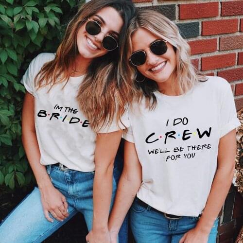 Bride Team Graphic Tees Women Bachelorette Party LetterT-shirt Wedding Bridal Short Sleeve T Shirts Harajuku Female BFF Tops