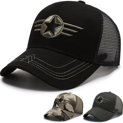 Chapeau Summer Camouflage Mesh Baseball Cap For Men Women Five-pointed Star Army Tactical Bonnet Breathable Snapback Hats Gorras