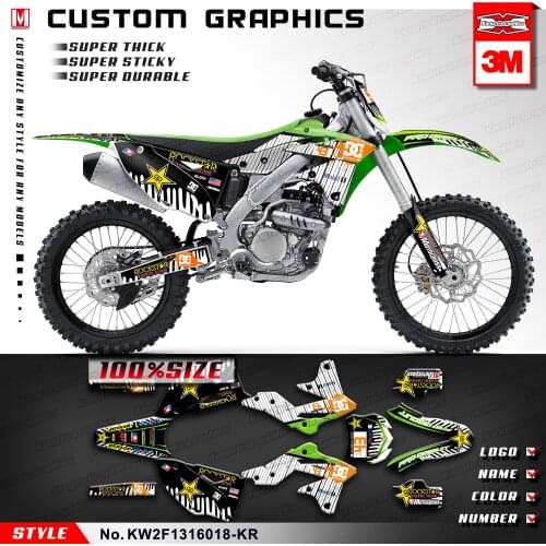 KUNGFU GRAPHICS Dirt Bike Stickers Decals Backgrounds Décor for KX250F KX 250F 2013 2014 2015 2016, Customizable