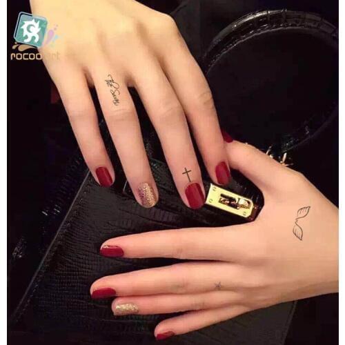 Hot Sale Small fruit Cartoon finger Temporary Tattoo Cute Cat Tattoo Sticker Love Women Body Finger Art Waterproof Tatoo Kid