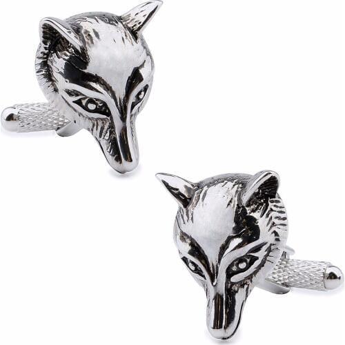 HAWSON Fashion Jewelry Animal Fox Cuff links Superior Quality Funny Gift Brass Engraved Cufflinks for Party Shirt