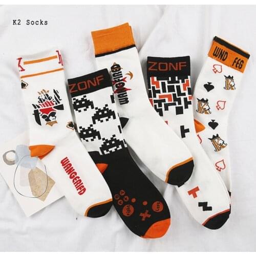New Fashion Poker Sockings Cotton Harajuku Cube Game Skateboard King Happy HipHop Sport Dropshipping Funny Men and Women Socks