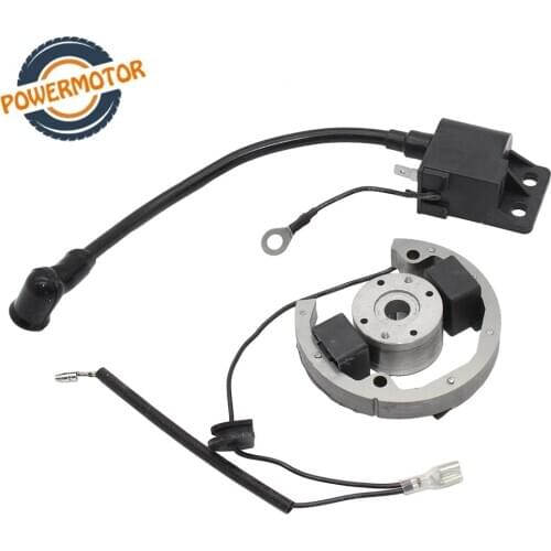 New Stator Rotor Ignition Coil Kit Magneto Replacement Ignition Coil Stator Flywheel for 50 SX Pro Junior Sr Jr 50 2000-2