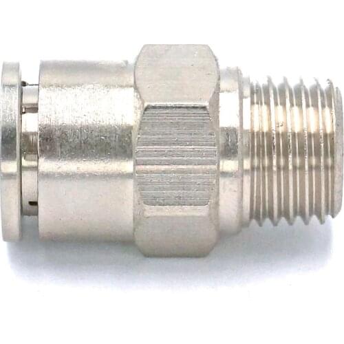 1/4" BSP Male to Fit Tube O/D 10mm Pneumatic Nickel Brass Push In Connector Union Quick Release Air Fitting Plumbing