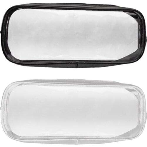 Transparent Zippred Cosmetics Bag Large Wateproof Pencil Case Portable Makeups Organizer Bag Clear Stationery Bag