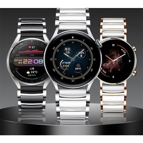 Ceramics Watchbands For Huawei Watch 3 Pro GT 2 42mm 46mm Strap 22mm 20mm Band For Samsung Galaxy Watch 3 45mm 41mm Active 2