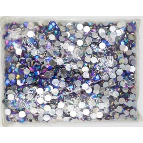 Sapphire AB Color 1.5~10mm Flat Back Round Acrylic Rhinestones Beads / Stones ,3D Acrylic Nail Art / Garment Decoration