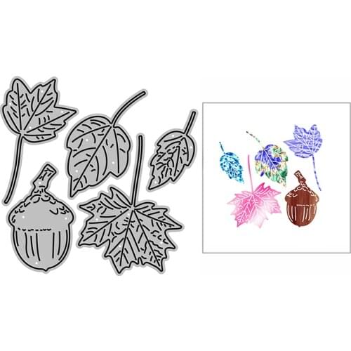 DIY Small Acorn Maple Leaves New Craft Embossing Mold 2021 Metal Cutting Dies for Decorative Scrapbooking Album Card Making Set