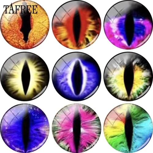 TAFREE Evil Eyes 12 18mm Glass Beads Cabochon Dome Base Cover Pendant Flat Back Making Findings