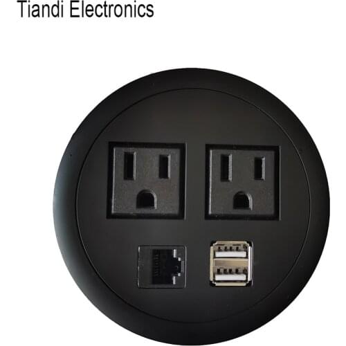 Office desk power socket / comfortable work / phone USB charger / rj45 network socket / Mini socket / US standard power -YX-03