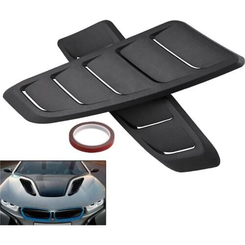 Universal ABS Plastic Car Air Intake Scoop Bonnet Hood Vent Front Hood Vent Fit For Ford Mustang 2015-2017 Panel Trim 2pcs