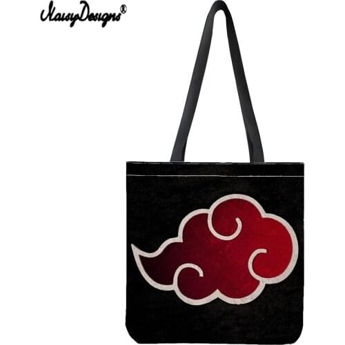 Noisydesigns Anime Akatsuki Print School Bag Summer Fashion Women Travel Bag Linen Tote Bag Ladies Handle Shoulder Shopping Bag