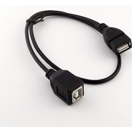 1pcs USB 2.0 A Female to USB B Female Scanner Printer Extension Adapter Cable 50cm