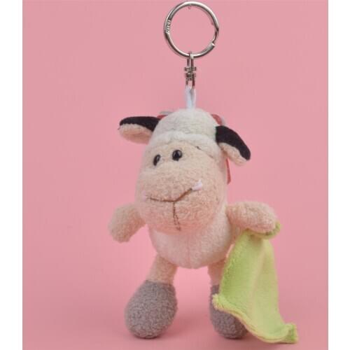 1 pcs Green handkerchief Sheep Animals stuffed Pendant Keyring Plush Toy, lamb Backpack Decoration Keychain / Keyholder Gift