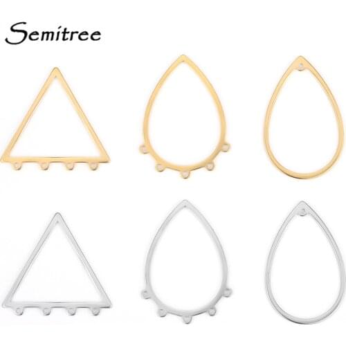 10pcs Stainless Steel Earrings Charms Connectors for DIY Jewelry Making Accessories Ear Hooks Findings Crafts Wires Accessories