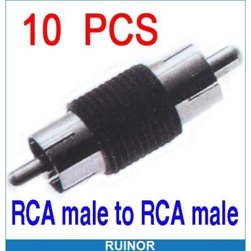 10pcs RCA Male to RCA Male Plug CCTV TV Adapters