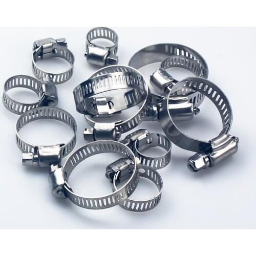 5PCS 18mm-51mm Stainless Steel Mini Fuel Line Pipe Hose Clamp Clip Optional Size for Air Hose Water Pipe Fuel Hose Silicone