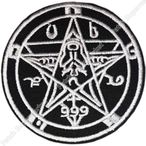 666 Demonic Goat Pentagram Metal Iron On Patch Tshirt TRANSFER MOTIF APPLIQUE Rock Punk Badge clothes stickers