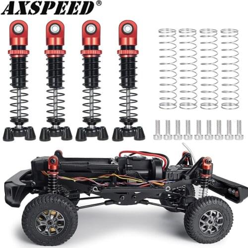 AXSPEED 4PCS Aluminum Alloy Shock Absorber Damper Spring Adjustable Oil Damper Suspension for 1/18 Kyosho Jimny RC Crawlers