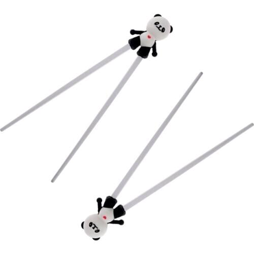 White Panda Style Children Training Chopsticks Kitchen Furniture Doll Toy Accessories Child training chopsticks