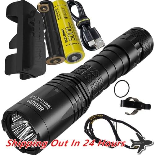 Free Shipping Nitecore I4000R Intelligent USB Rechargeable Outdoor Tactical 4400 Lumens 4x LED Flashlight +5000mAh 21700 Battery