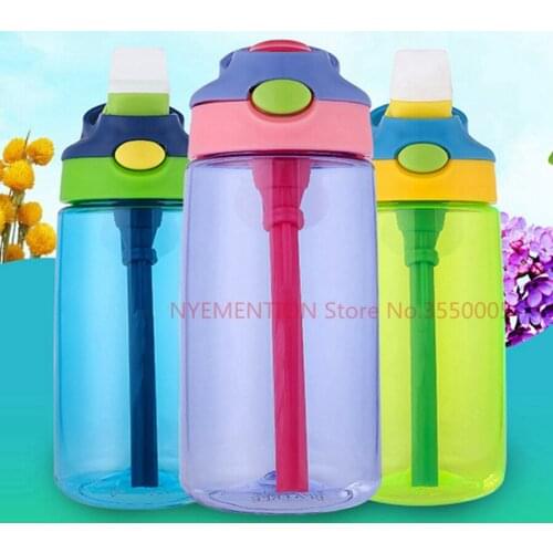 25pcs 450ML/600ML Plastic Straw Cup Childrens Feeding Cup Drinking Sippy Bottle With Clip BPA Free Portable Eco-friendly Cups