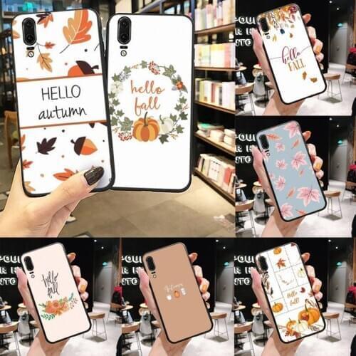 Pumpkin Happy Autumn pattern Customer Phone Case Funda For Huawei P9 P10 P20 P30 Lite 2016 2017 2019 plus pro P smart