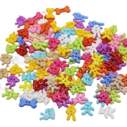 Mixed Different Design Pattern Acrylic Buttons For Scrapbooking 2 Holes Decorative Buttons For Sewing Craft Botones