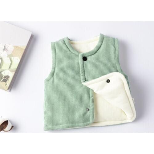 Children wear autumn and winter vests boys babies silk cotton pony jackets baby inner wear girls' thick vests