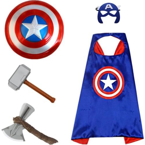 Halloween Children Captain America Shield Role-playing Props, Marvel Superhero Thor Axe and Thor Hammer Party Gifts